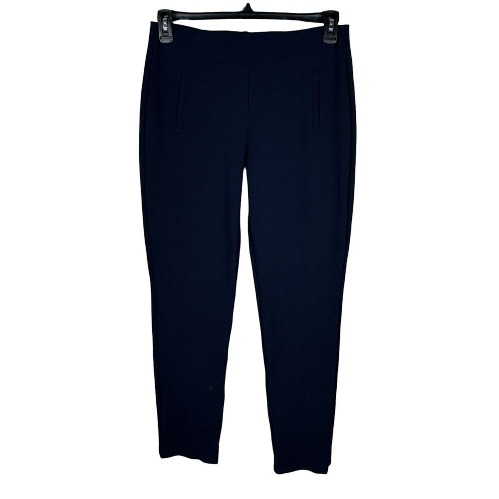 Chico’s SZ .5 (Small) Ankle Pants Pull-On Stretch Mid-Rise Flat Front Navy Blue